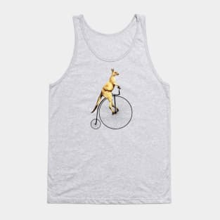 Kangaroo on a Penny Farthing Funny Tank Top